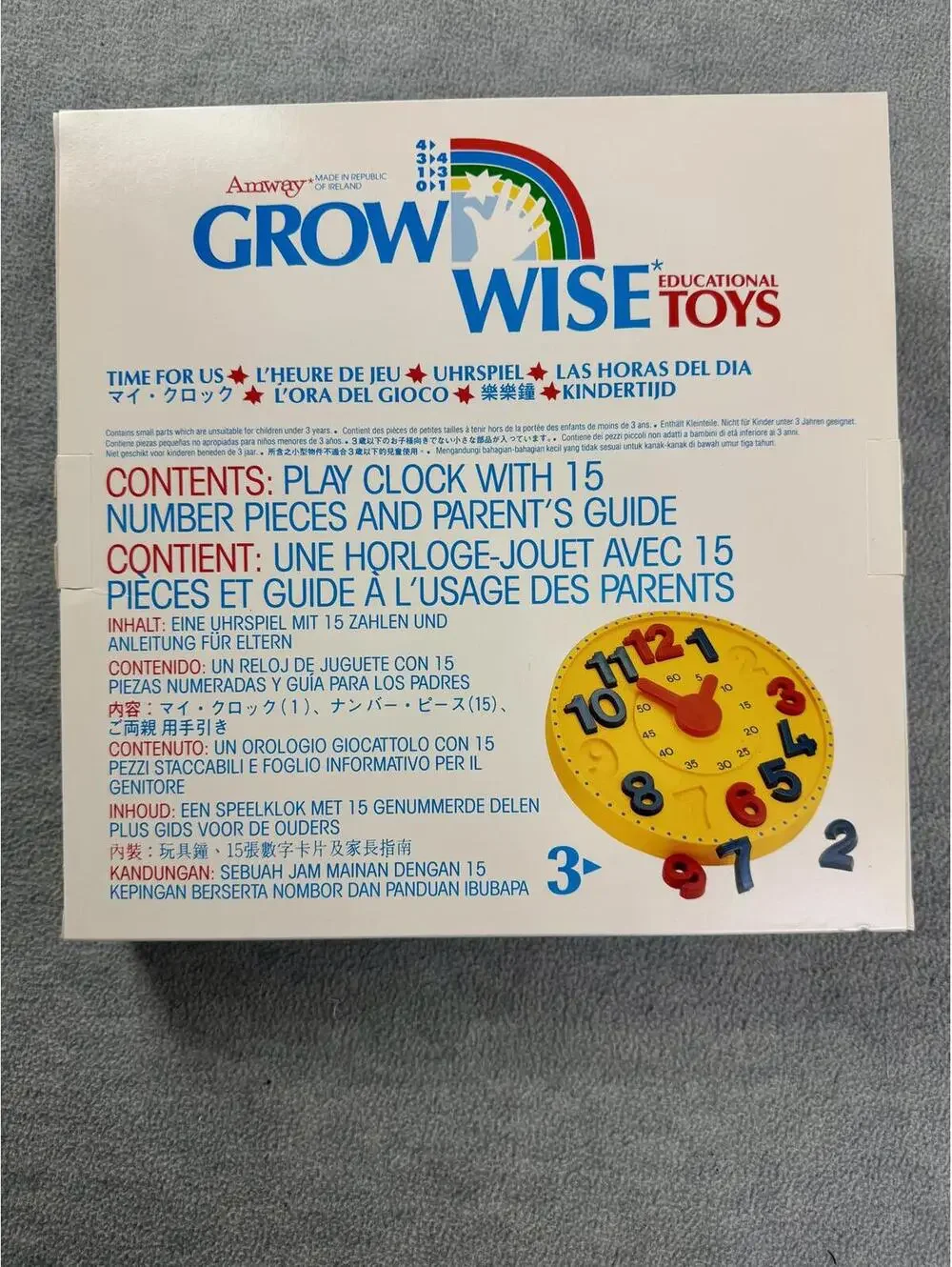 vintage amway grow wise‎ NIB play clock toy learning numbers teaching time